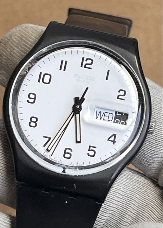 Swatch Orologi: Schlichte Swatch Gent Uhr, Schwarz – Usato da Grenchen venduto da chththl 5