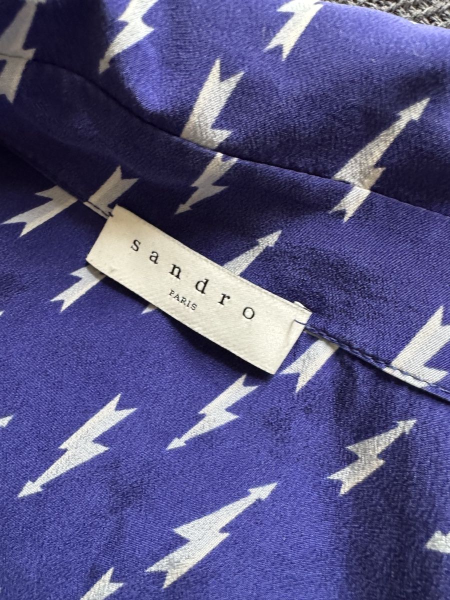 Sandro Camicette: Chemisier Sandro bleu électrique motif éclair taille 1! – Usato da Genève venduto da inf_2ggr 3