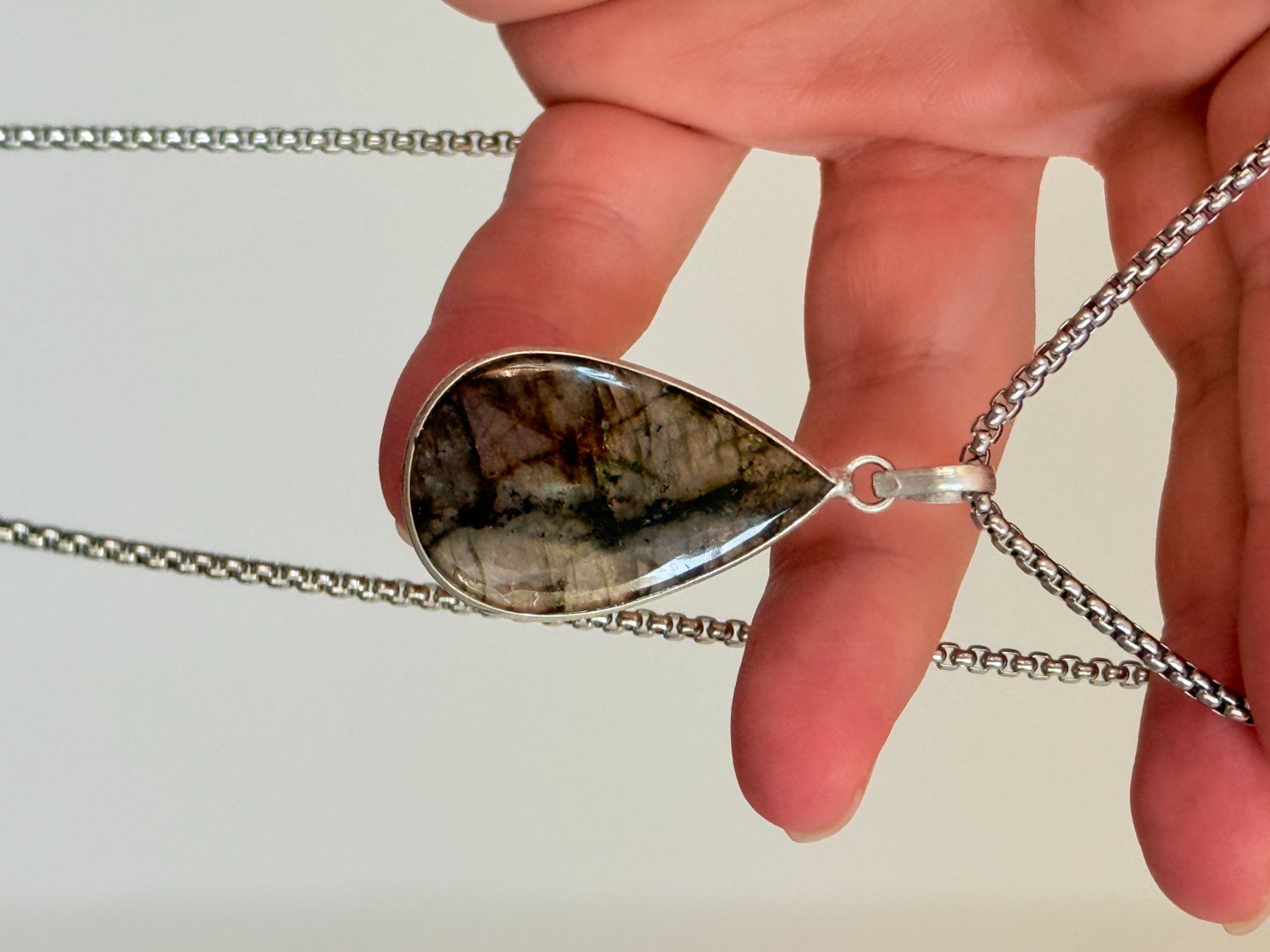 Catenine: Collier avec labradorite - Élégant & Naturel! – Nuovo e nell'imballaggio originale da Genève venduto da AWWA 5