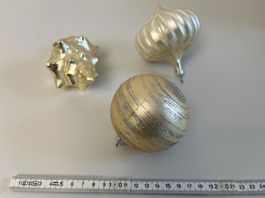 Weihnacht Kugeln - 3 Stk Baumschmuck silber-gold