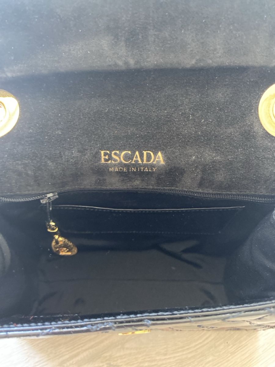 Escada Taschen: Handtasche Escada Lackleder Schwarz gesteppt – Gebraucht aus Nohl von Gross2 6