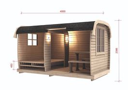 Camping Bus für 2 - 4 Personen aus Thermoholz / L002
