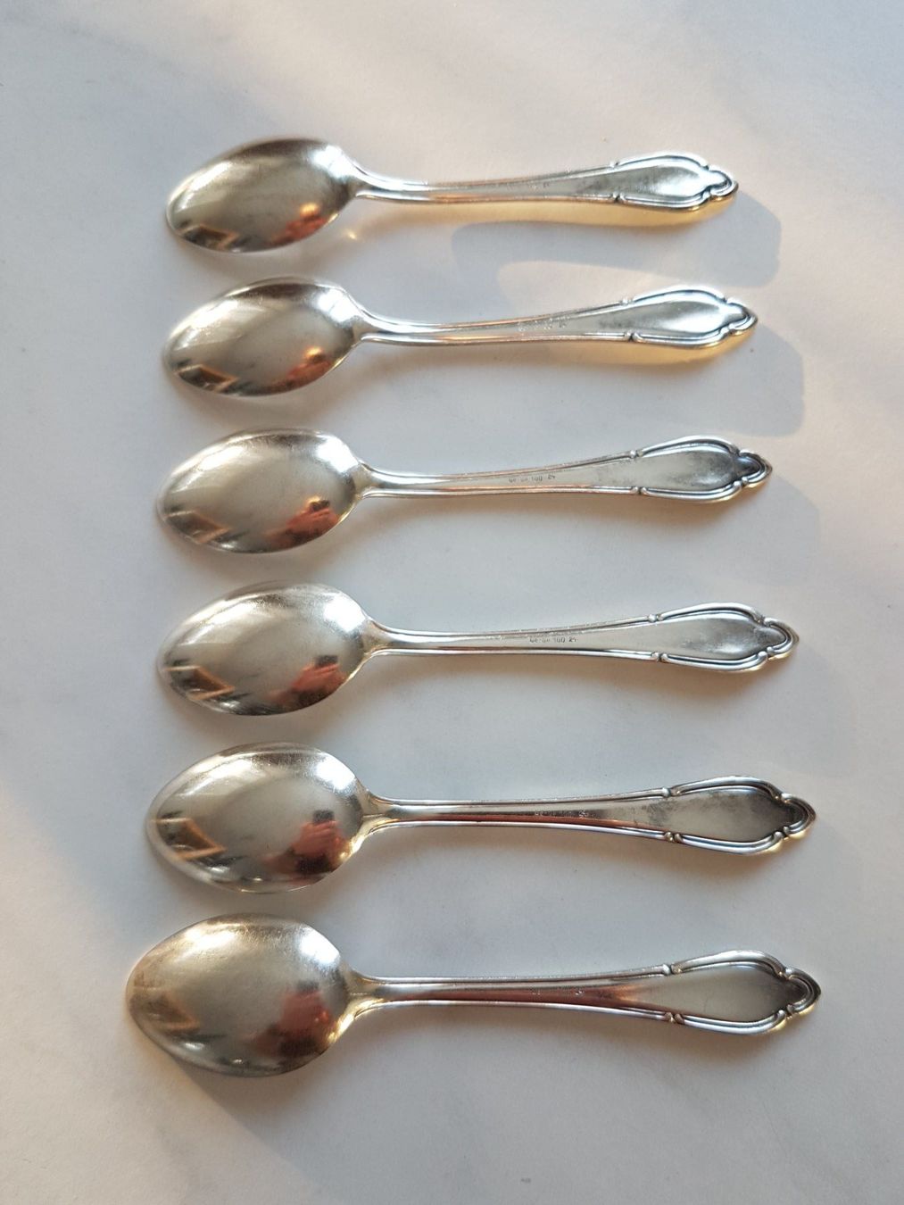 Cucchiai: 6 St. Silber Kaffeelöffel inkl. Etui – Usato da Matzingen venduto da sz2 2