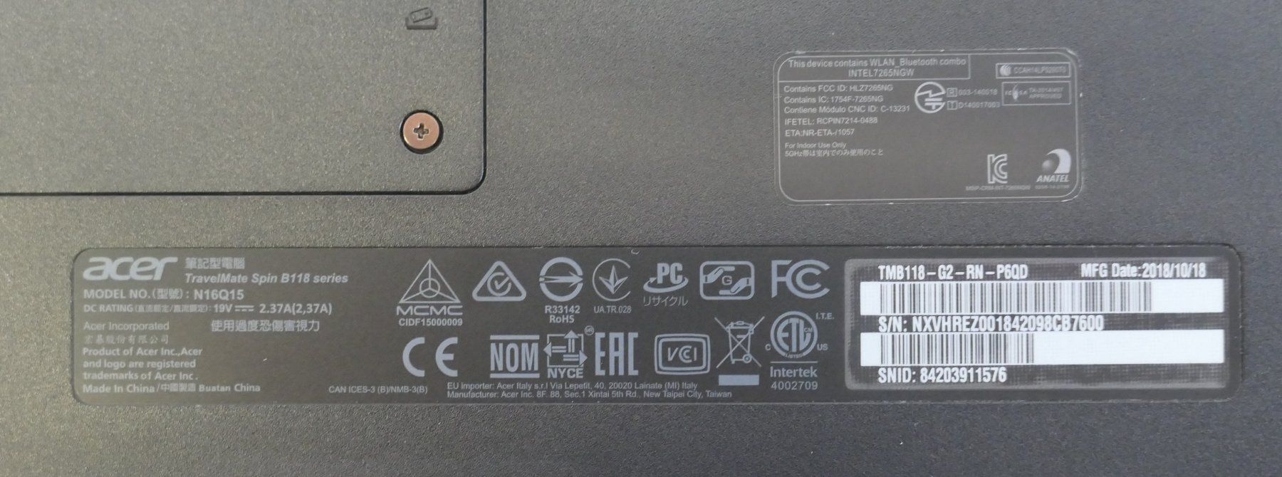 Acer Notebooks: ACER NOTEBOOK TRAVEL MATE SPIN B118 SERIES – Gebraucht aus Münchenstein von VSPBL-Verkauf 6