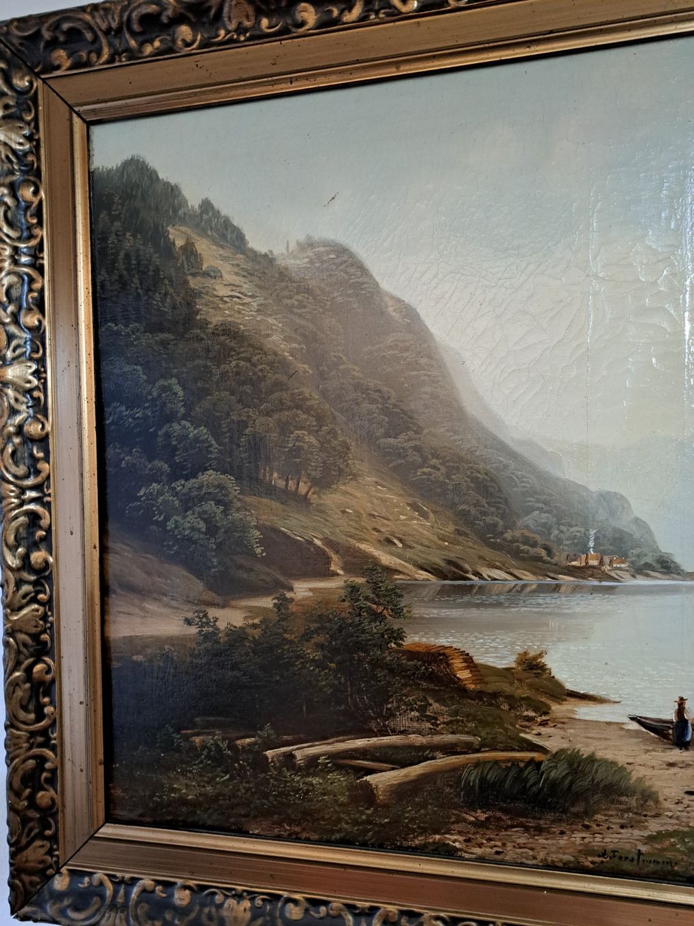 Dipinti: Arnold Friedrich Forstmann1842-1916 Gemälde Seenlandschaft – Usato da Birsfelden venduto da oleros 6