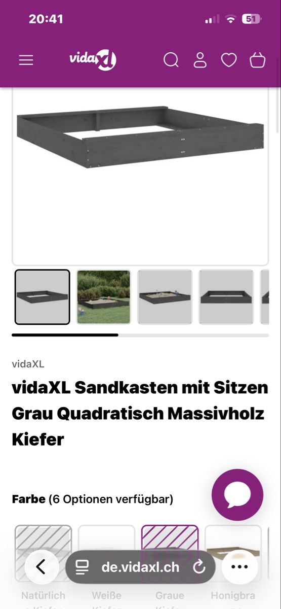 Sabbiera per bambini: Sandkasten neu grau – Nuovo e nell'imballaggio originale da Niederried b. Kall venduto da NicoleS25