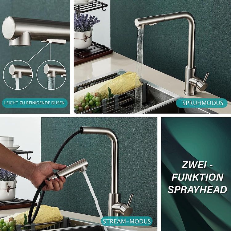 Auralum Küche Wasserhahn Einhandmischer Küchenarm Produktbild-Vorschau 10