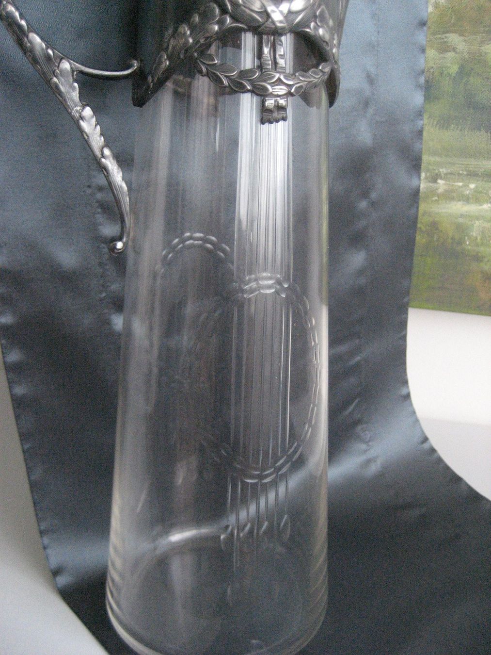 Caraffe: Grosse Prunkkaraffe Jugendstil 1900 Karaffe Antik – Usato da Rieden SG venduto da severem13 5