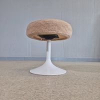 Tulpenfuss Fellhocker Polsterhöcker Vintage Stool Hocker