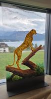2x Glas-Stellwand mit Gepard- / Giraffen-Motiv