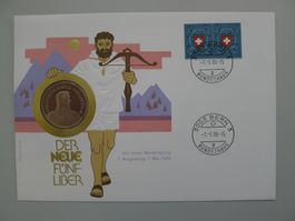 1986 Numisbrief: Der neue Fünfliber mit passender 5-Fr-Münze