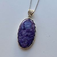 Silber 925 Charoite Wunderschöne Massive Halskette