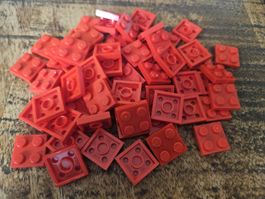 lego 3022 lot de 60 pièces Red Plate 2 x 2