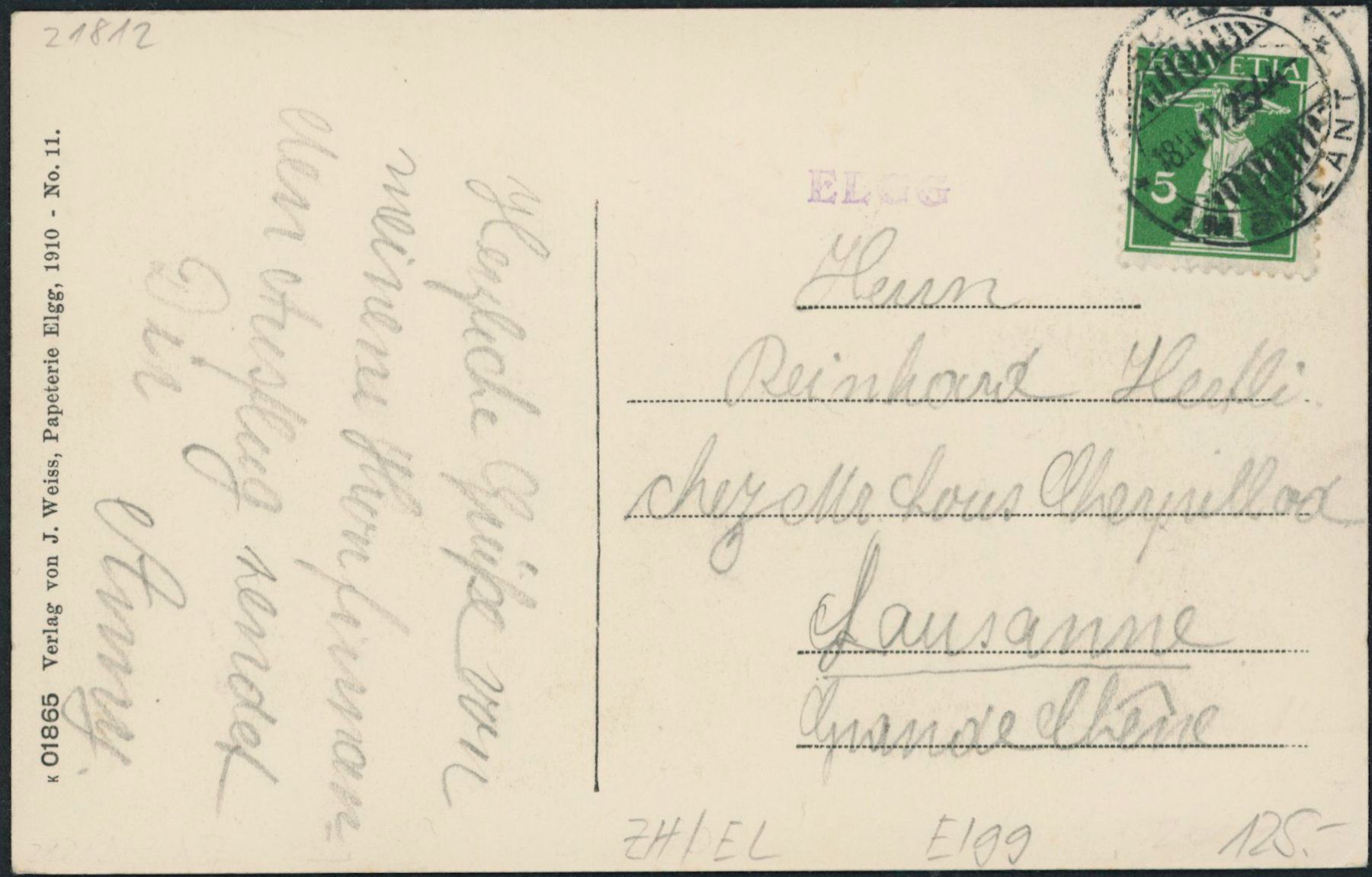 Cartoline postali: ZH Elgg – Usato da Schindellegi venduto da leecollect 1