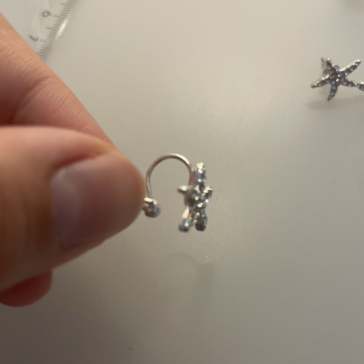 Orecchini pendenti & Orecchini a lobo: Ohrstecker, Ohrringe, Seestern mit Ear Cuff, Helix Cuff – Usato da Bellach venduto da Lapislazuli_blues 6