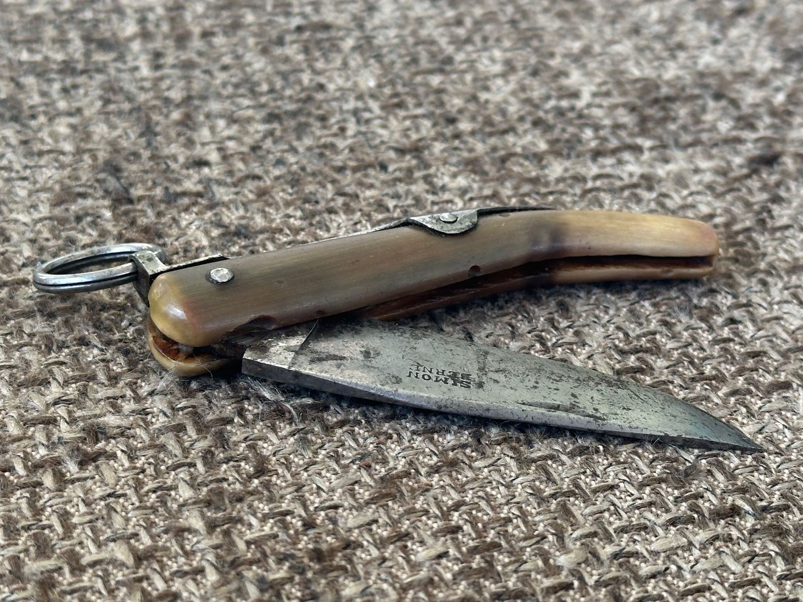 Coltelli tascabile: Einzigartiges antikes Schweizer Sackmesser SIMON BERNE Horn – Usato da Dübendorf venduto da lan1808 8