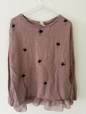 Zara Mädchen Shirt, Gr. 140, Langarm, Tänzerinnen