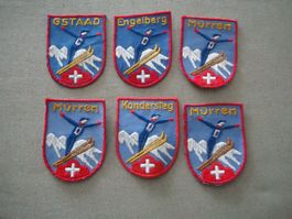 6 Badge - Aufnäher - Souvenir Schweiz - Skispringer - SKI