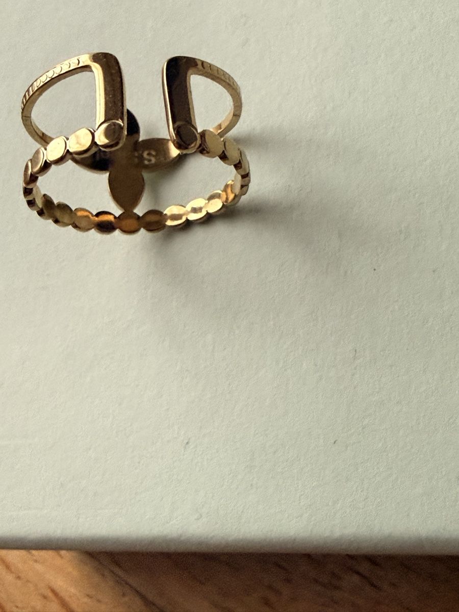 Anelli: Modischer Goldfarbener Doppelring mit Stein - Grösse 56 – Nuovo e nell'imballaggio originale da Zürich venduto da dun_k7s7 5