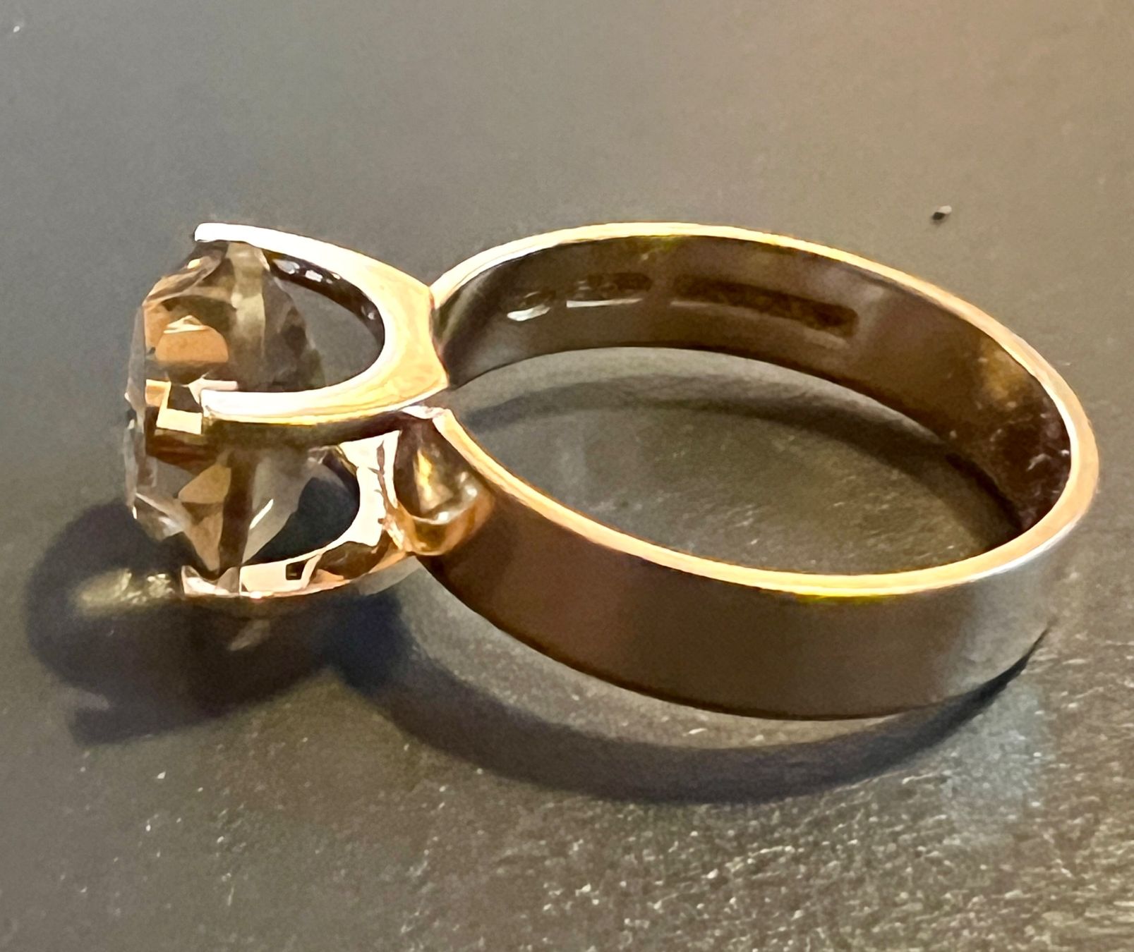 Anelli: Gold-Ring 14K mit Rauchquarz – Usato da Chur venduto da Penting1935 5