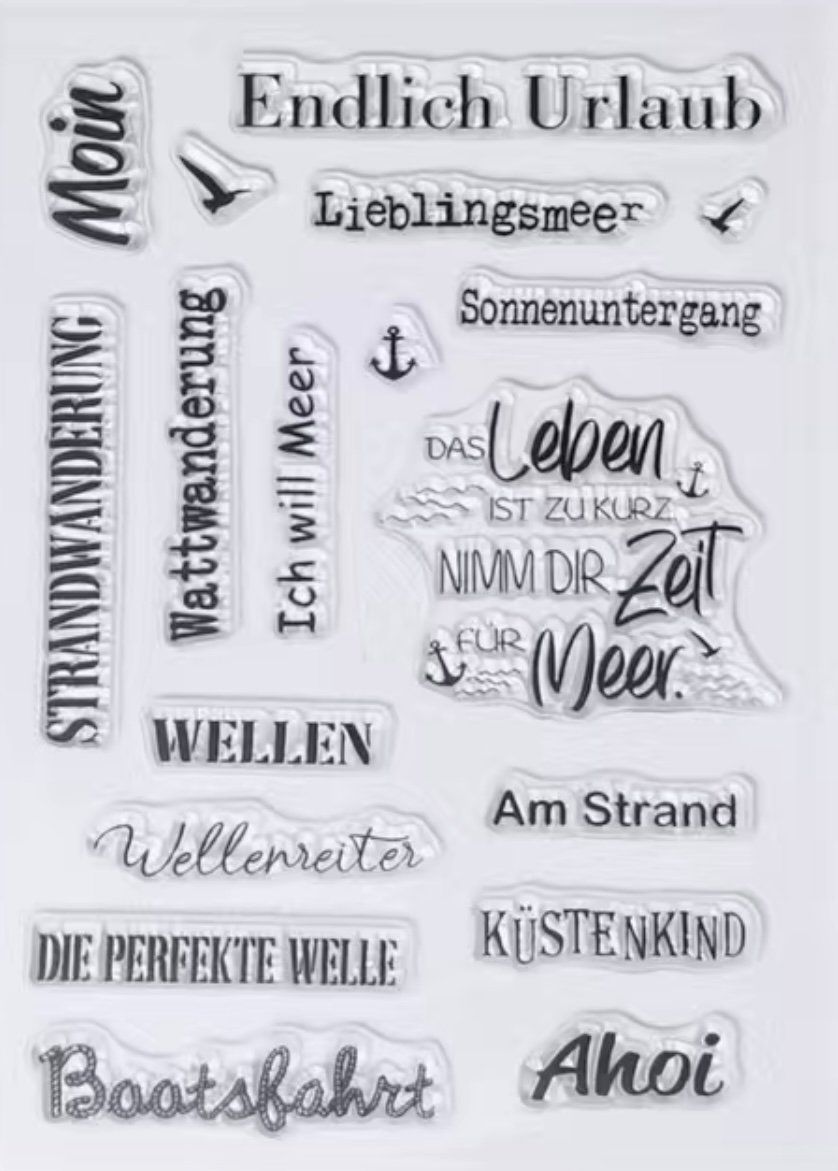 Timbri: Silikonstempel Endlich Urlaub – Nuovo e nell'imballaggio originale da Kaltbrunn venduto da schere-stein-papier