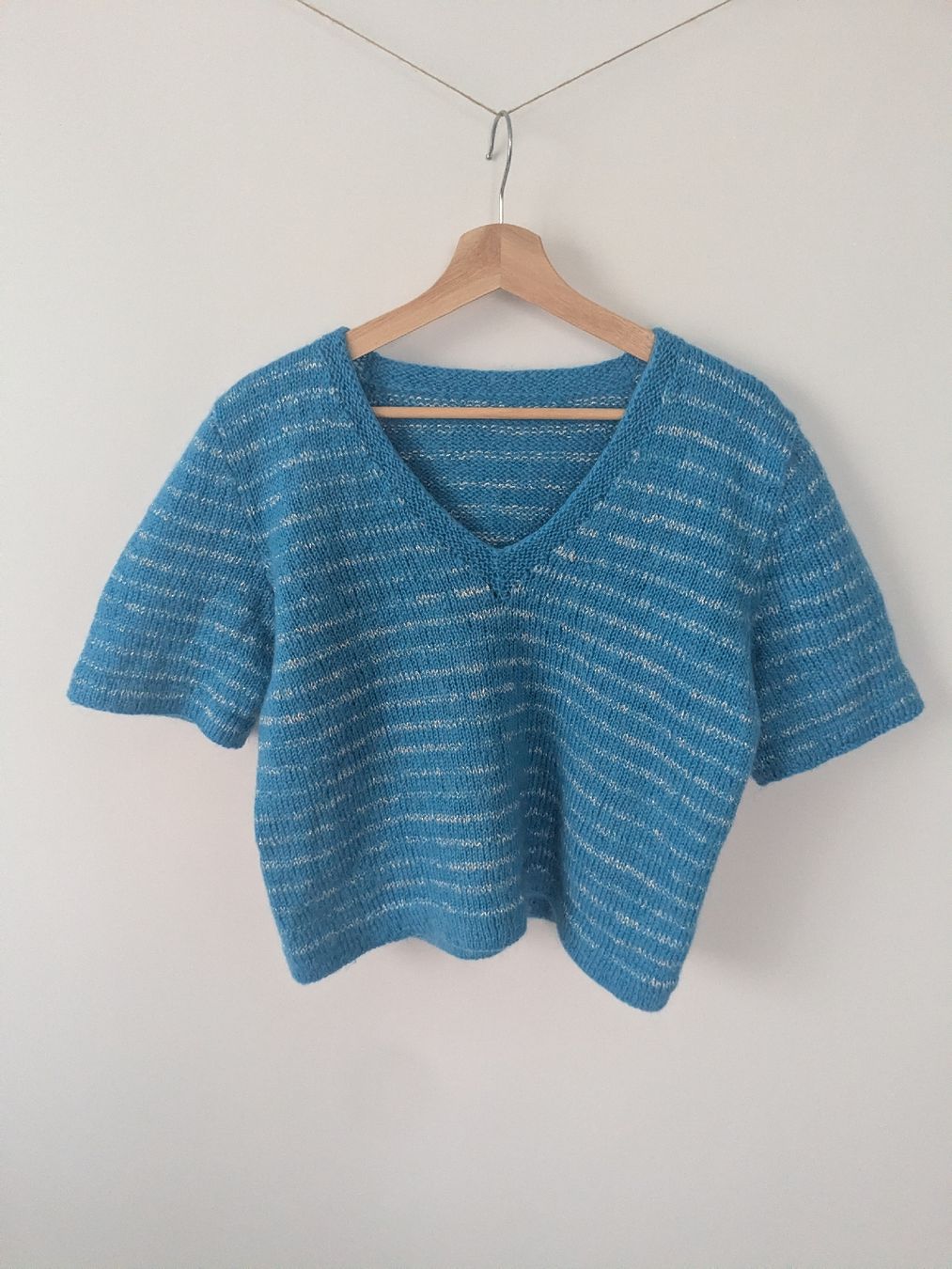 Pullover & Sweatshirts: Damen Strickpullover kurzarm blau gestreift Grösse M – Gebraucht aus Rorschach von olg_5qq2 1