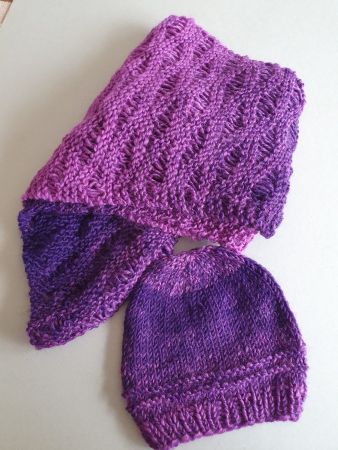 Schal und Mütze als Set, gestrickt