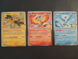 Pokémon Moltres, Articuno, Zapdos Promo Set 30th anniversary