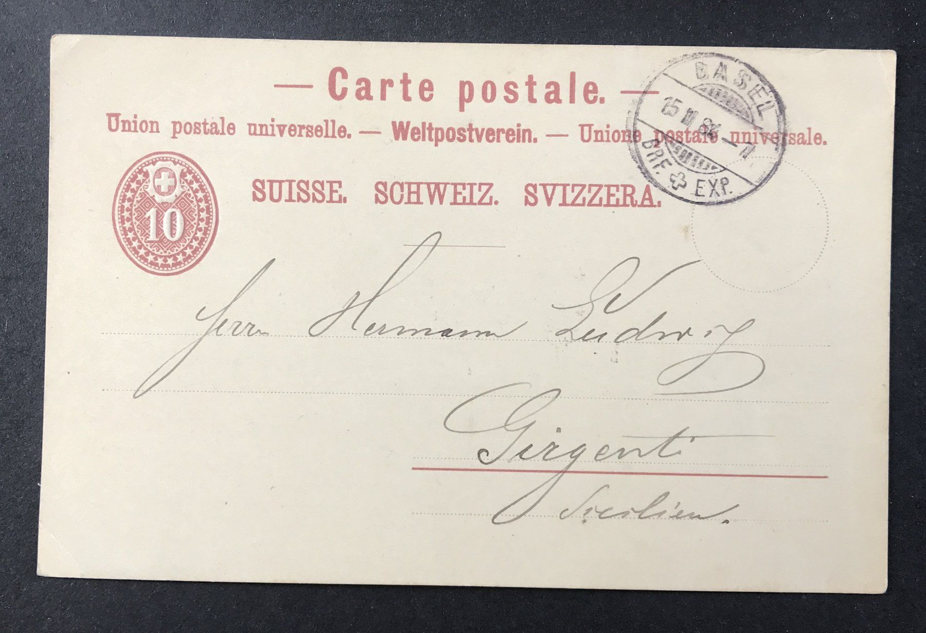 Tutti i francobolli: ANTIKE POSTKARTE SCHWEIZ 1884 – Usato da Ostermundigen venduto da Kari1937