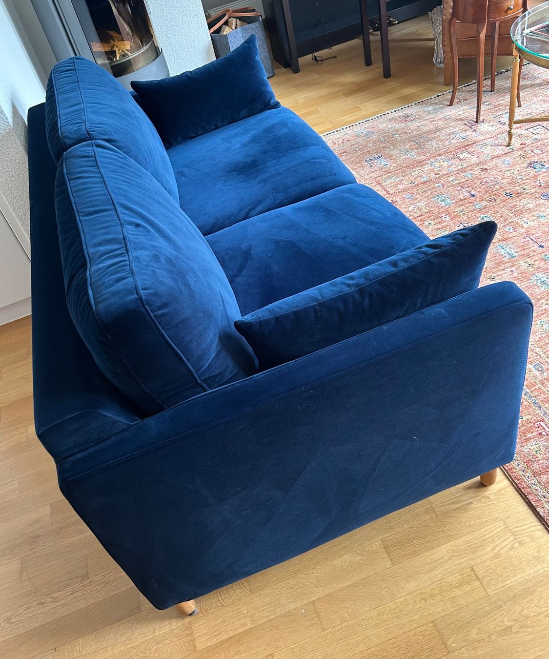 Maisons du monde Sofas: Canapé-lit en velours bleu nuit – Gebraucht aus Zürich von Kavaga 8