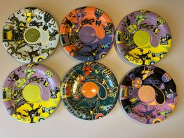 6 Bopla! Langenthal Untertassen 15 cm gebraucht bunt - Los 8