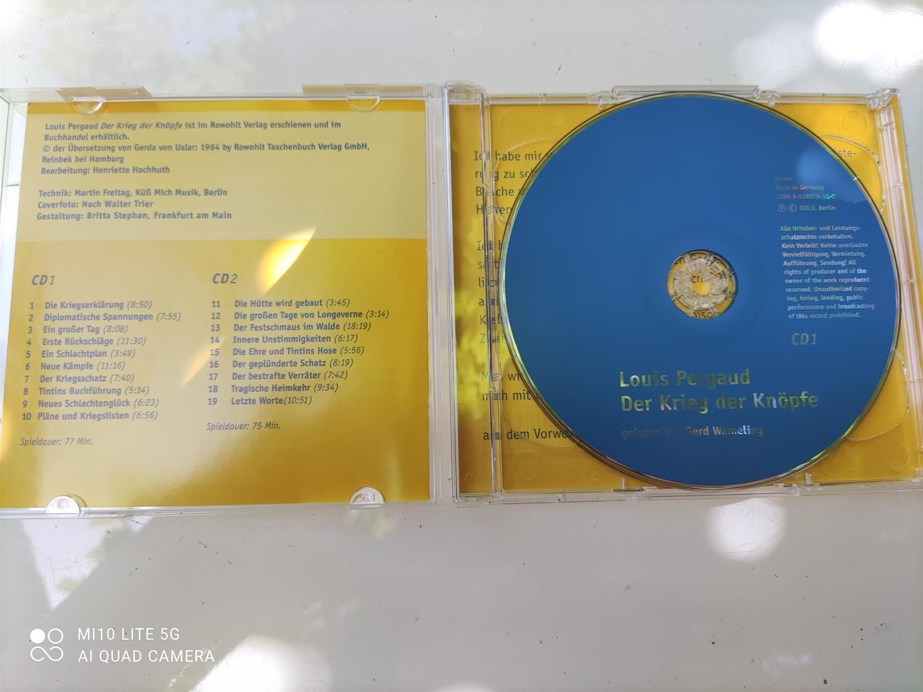 CD: Der Krieg der Knöpfe (Louis Pergaud) – Usato da St.Gallen venduto da elk2022 1