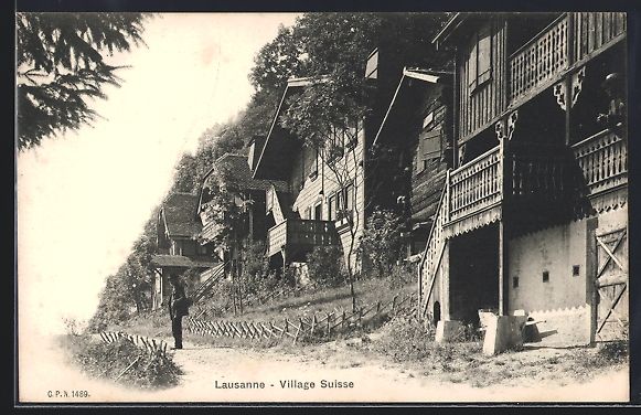 Cartoline postali: AK Lausanne, Village Suisse – Usato da Berlin venduto da bartko-reher