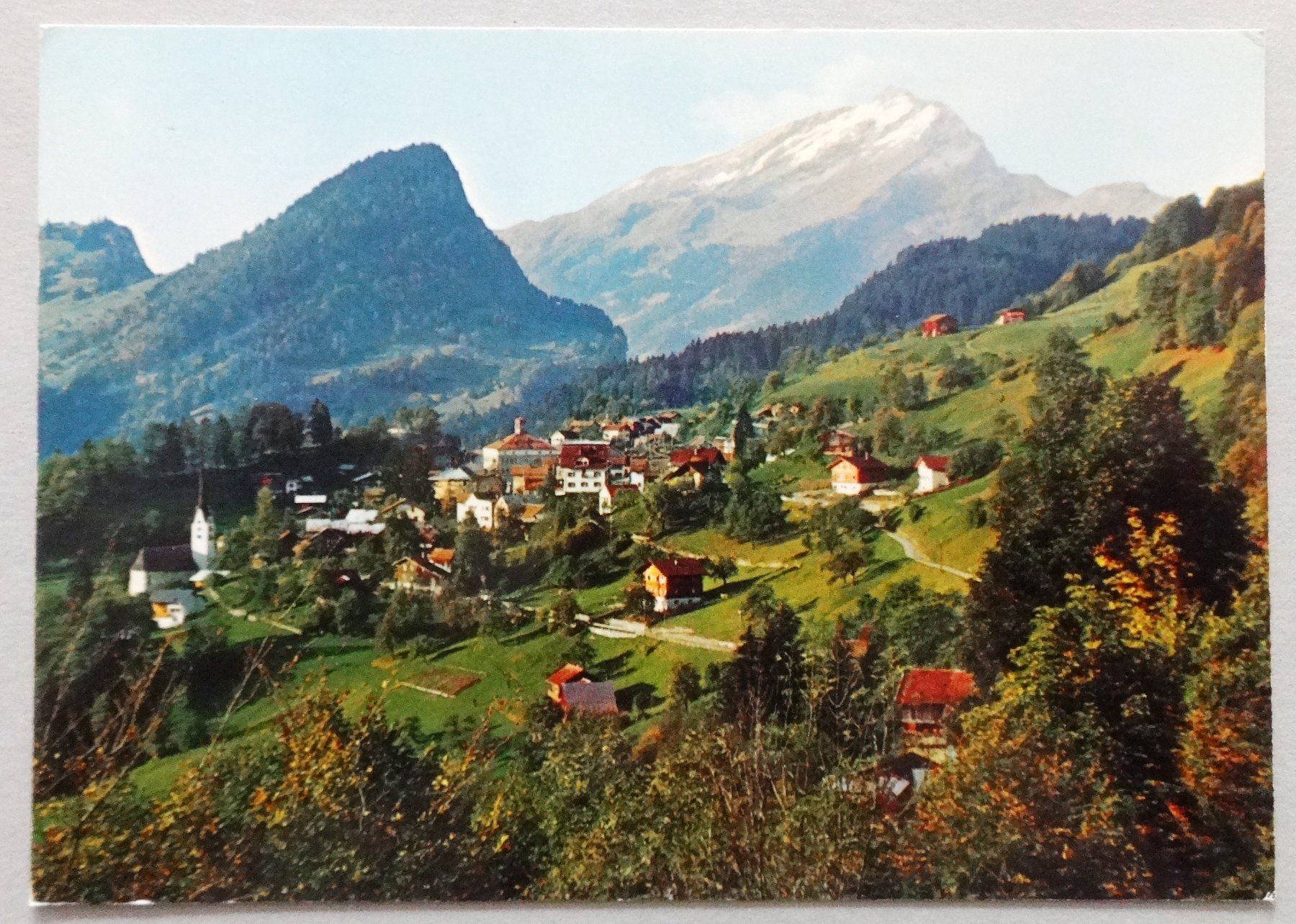 Cartoline postali: Seewis im Pr. 1000 m ü.M. gegen Calanda – Usato da Fétigny venduto da Billy2miny