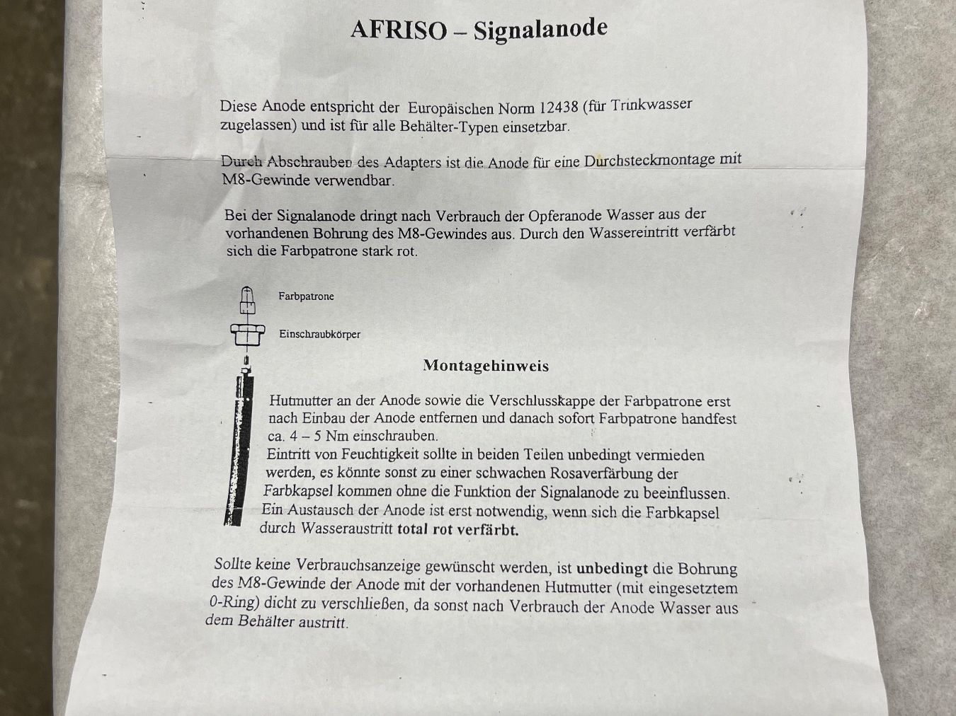 Sanitari: Signalanode Anode schutzanode – Nuovo e nell'imballaggio originale da Niederrohrdorf venduto da ledergerber 3