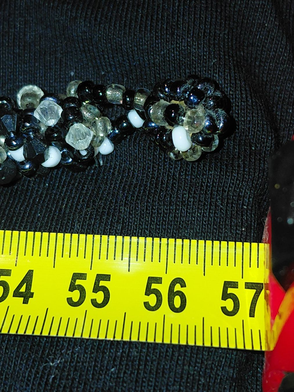 Catenine: Glasperlenkette, Länge 56 cm, schwarz-weiß – Usato da Losone venduto da bal_gfp6 3