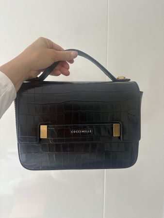Coccinelle black croc leather bag