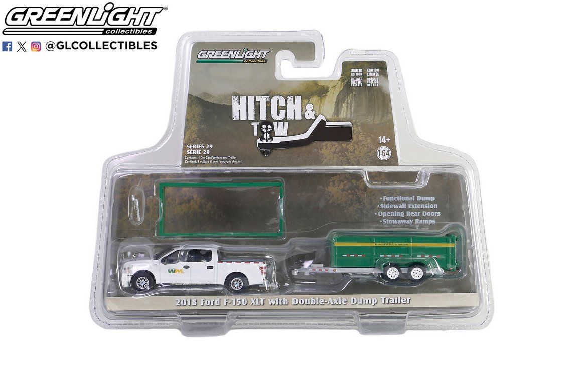 Greenlight Modellautos: 2018 Ford F-150 SuperCrew Double-Axle Dump Trailer – Neu und originalverpackt aus Lenzburg von kh-modelle 1