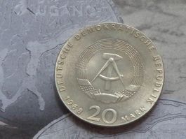 German Democratic Republic (DDR) 20 Mark 1968 Karl Marx
