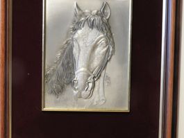 PFERD BILD ZINN VERGOLDET, ETAINS DU PRINCE FRANKREICH 31X26