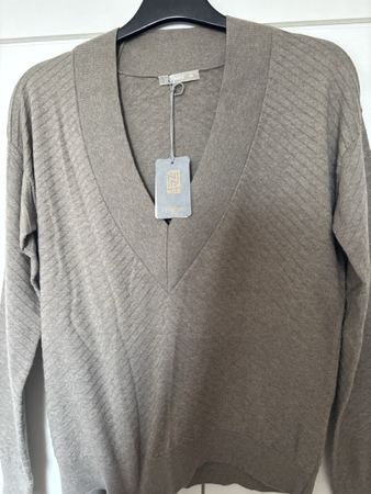 Nile Strickpullover XS, V-Ausschnitt, Baumwolle/Seide. Top!