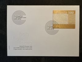 Enveloppe Premier Jour Bois Suisse 7 Sept 2004 500 R