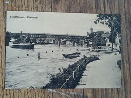 Alte PK / Schaffhausen - Rheinquai Gelaufen 1919