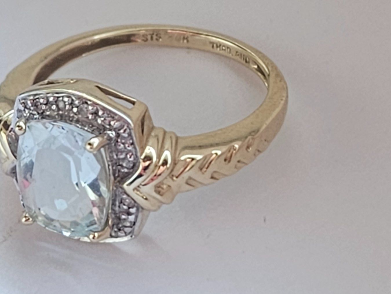 Anelli: 585 Gold Ring Aquamarin & Diamanten – Usato da Binningen venduto da lieblingsstyle 8