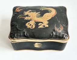 Japanische Vintage Moriage Porzellan Schmuckdose No.1