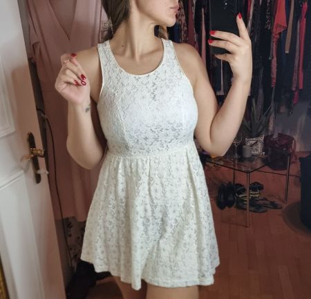 Weisses Sommerkleid Spitze Gr. M elegant Festlich