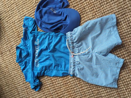 O'Neill & H&M Badehose mit Reima Sonneschutz Wasser-Kappe