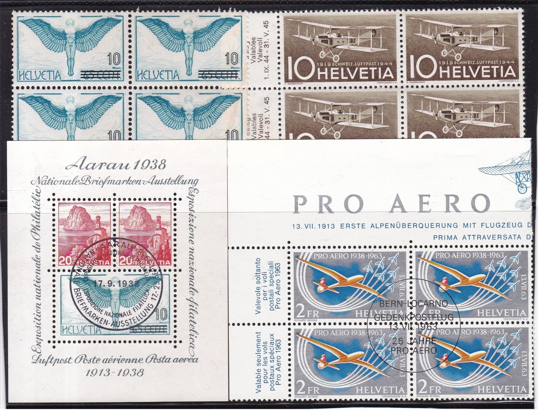 Tutti i francobolli: CH Briefmarken Lot "Flugpost" ab 1923 – Usato da Münchwilen AG venduto da Nesar 2