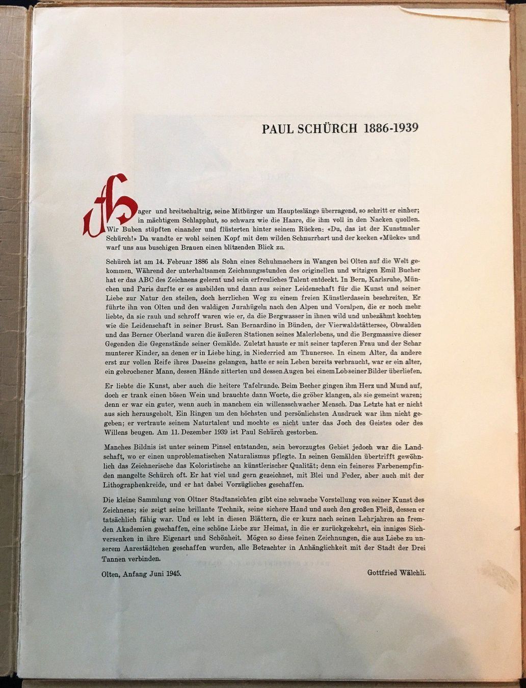 Poster & Bilder: PAUL SCHÜRZH 1886-1939 – Gebraucht aus Oftringen von Vucki 2