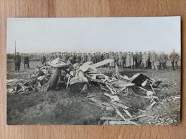 Echtfotokarte Flugzeug Flieger abgestürzt